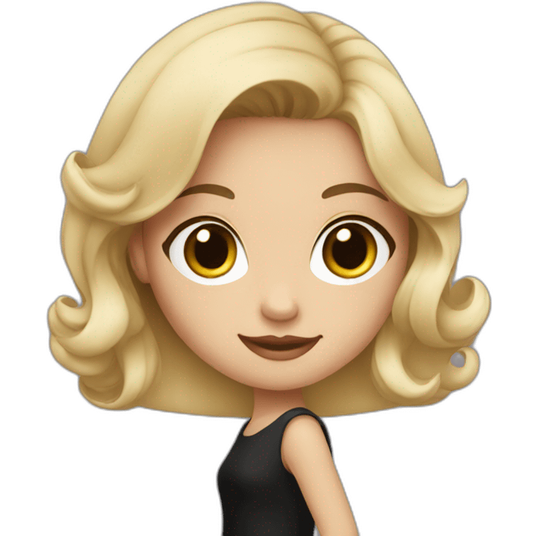 Girl in black dress and black heels  emoji