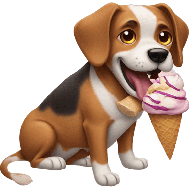 Dog eating icecream  emoji