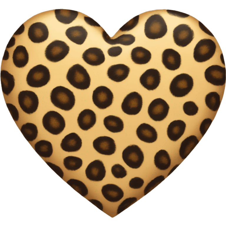 Leopard print heart  emoji