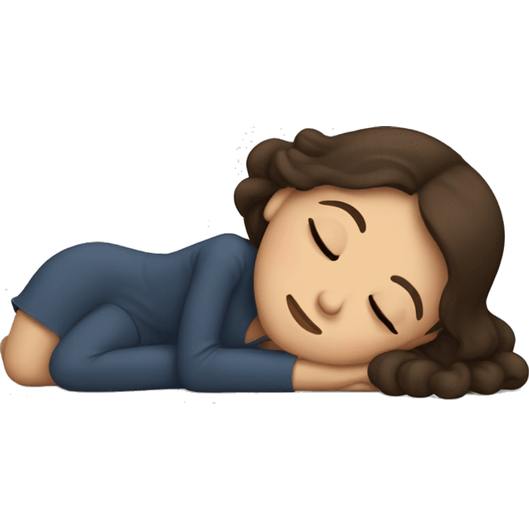 brunette haired girl sleeping emoji