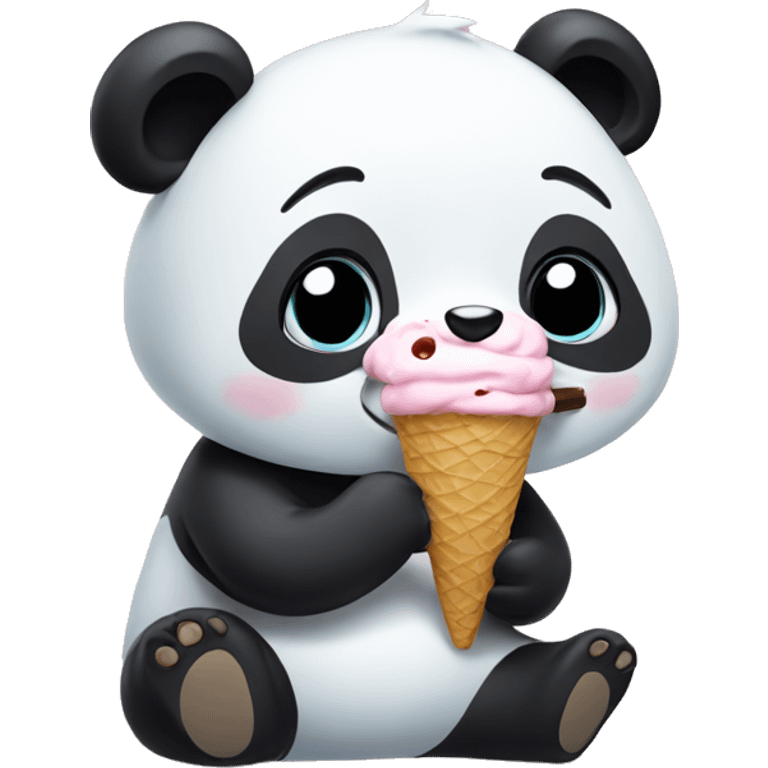 Panda eating ice cream emoji