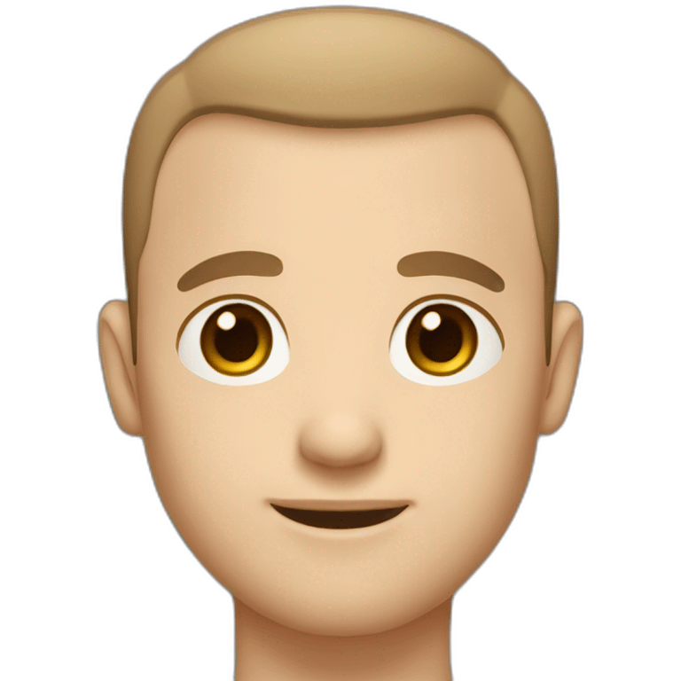 Short hair, balding, white skin, brown hair, brown eyes man emoji