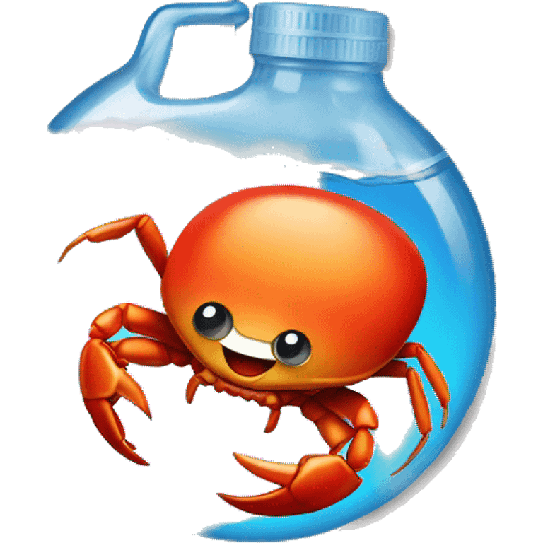 Crab with caprisun emoji