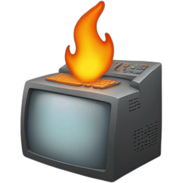 flaming computer emoji