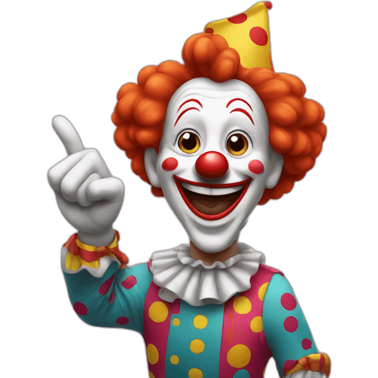 Clown Pointing with finger and laughing emoji