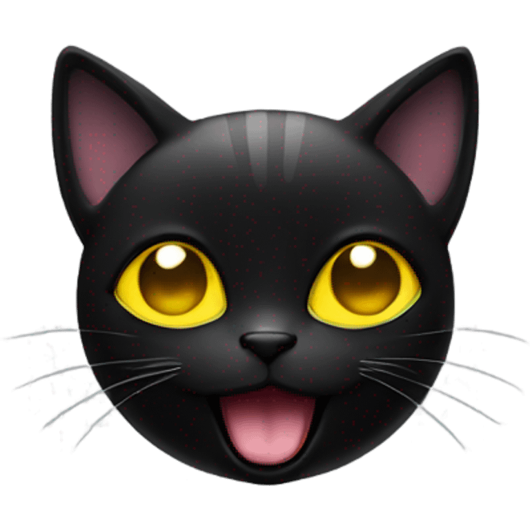 Black kitten at a rave emoji