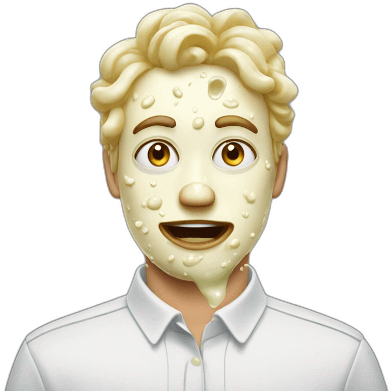 white mayonnaise splatter on face emoji