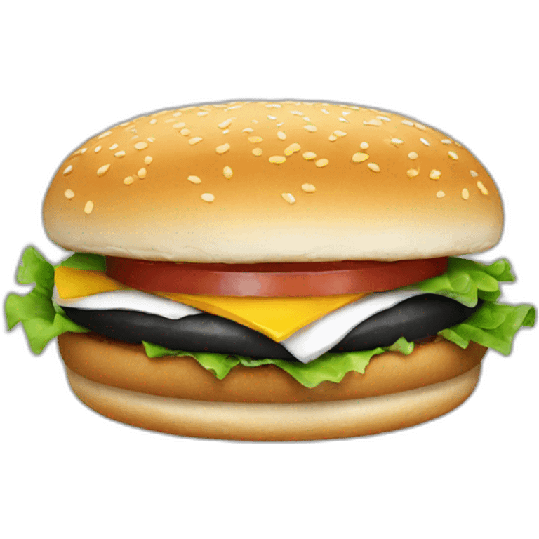 Black and White burger emoji