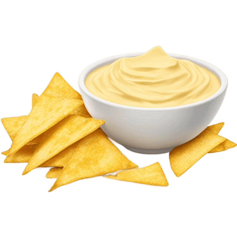 Bowl of queso with side of chips emoji