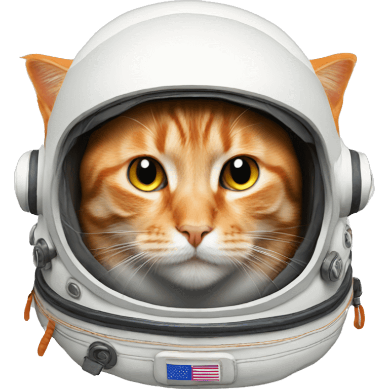 Orange cat in NASA astronaut helmet  emoji