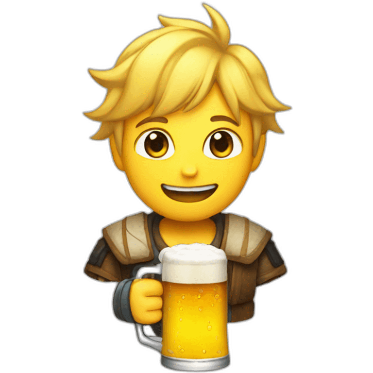 Zenitsu holding a beer emoji