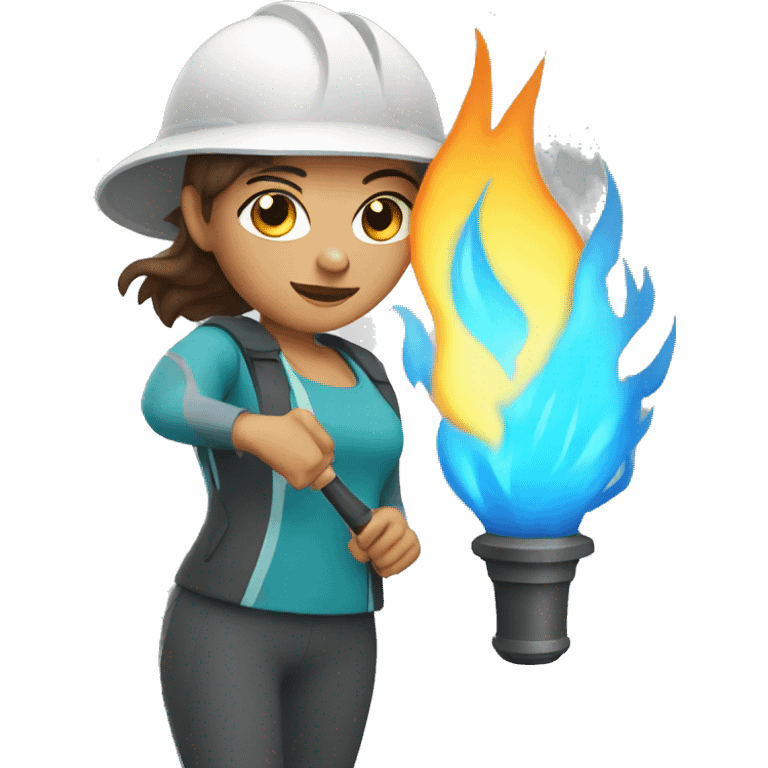 Woman with torch emoji