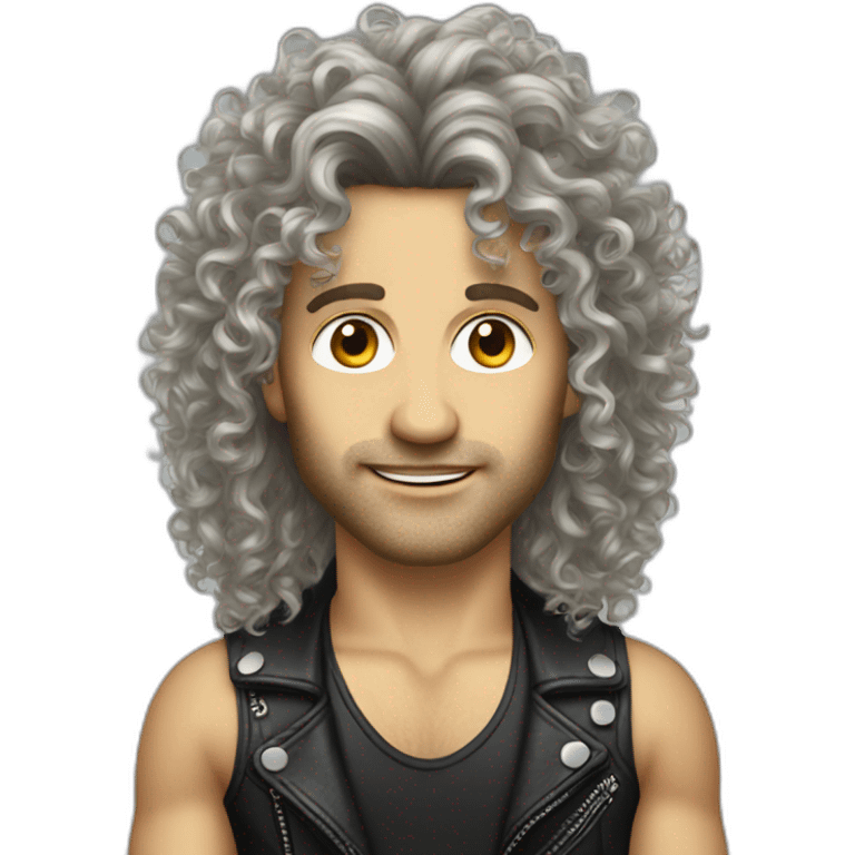 80s long curly hair rocker emoji