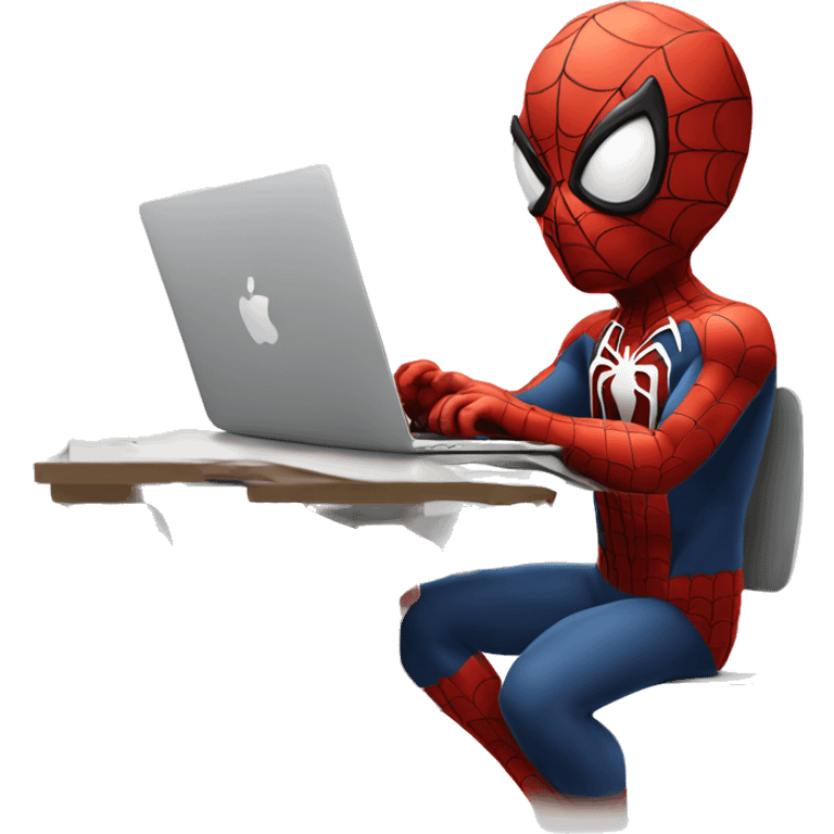 spiderman working on macbook laptop emoji