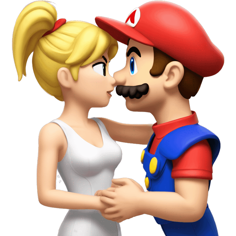 mario kissing sonic emoji