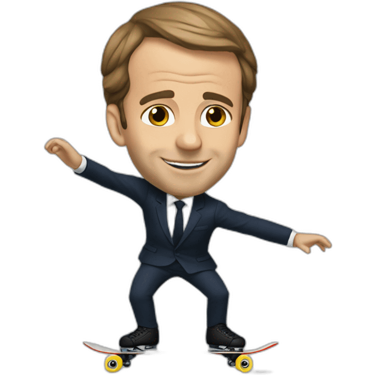 Macron qui fait du skate emoji