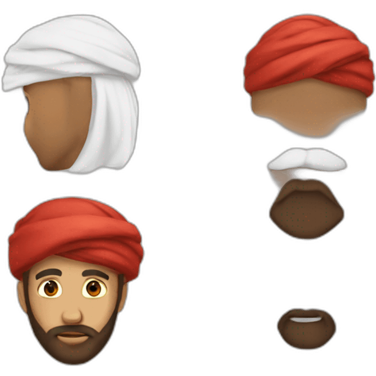 Arab red white turban and brown beard emoji