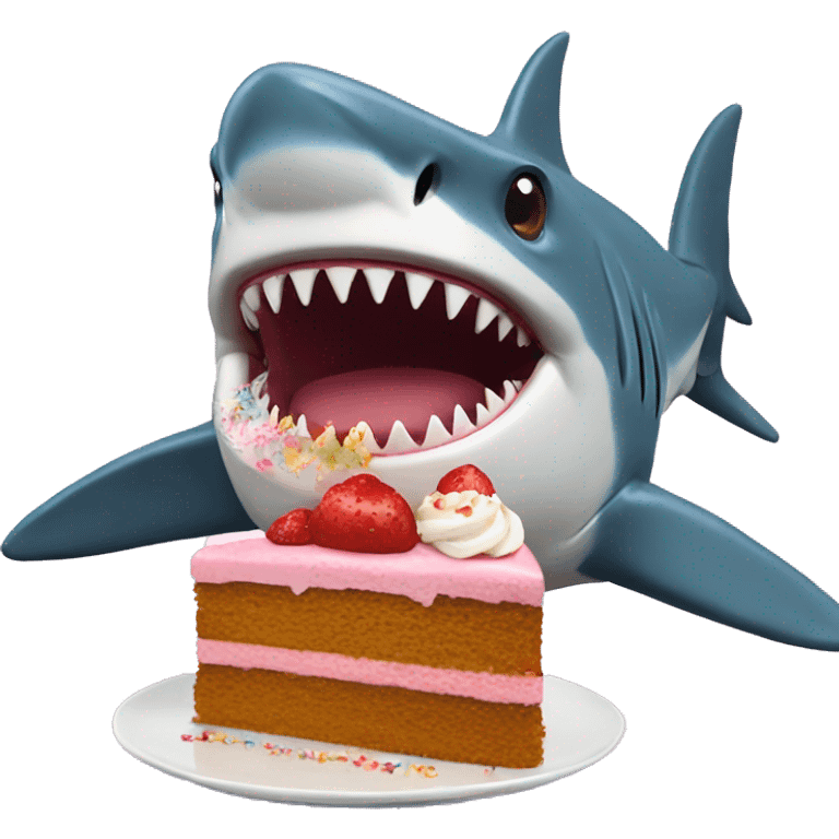 shark eating cake emoji