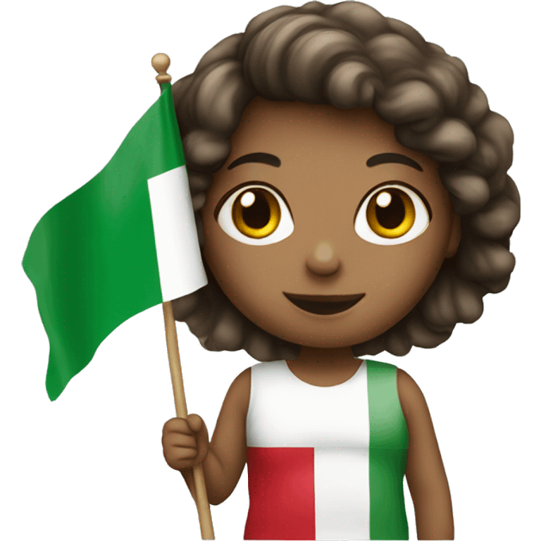 Girl holding italy flag emoji