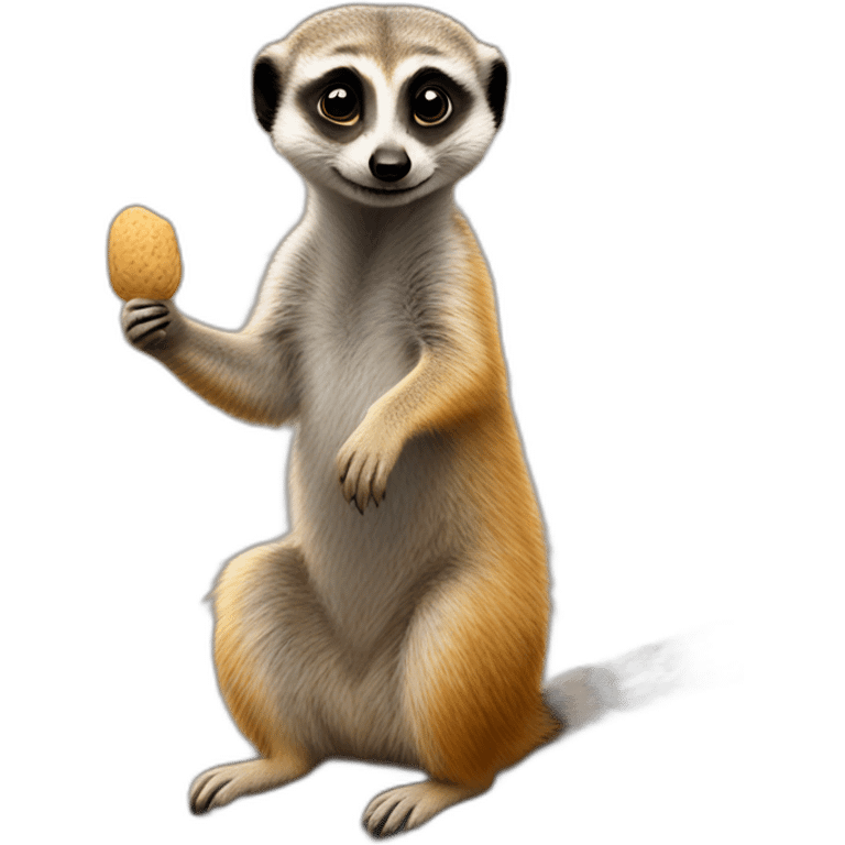 A meerkat with a peanut in his hand emoji