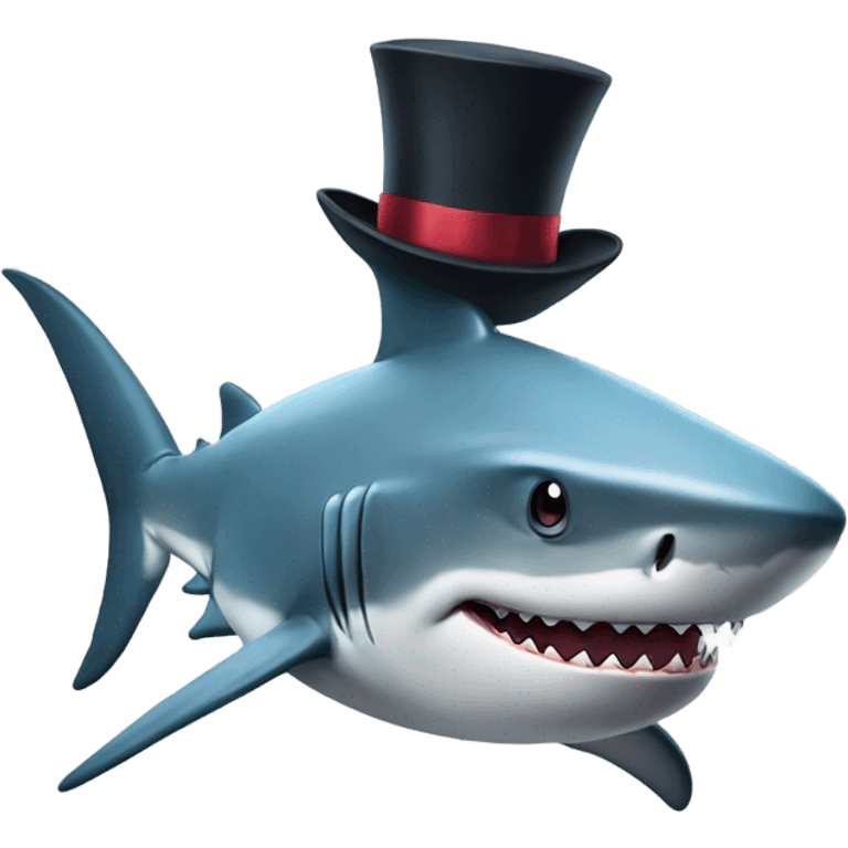 shark with tophat emoji