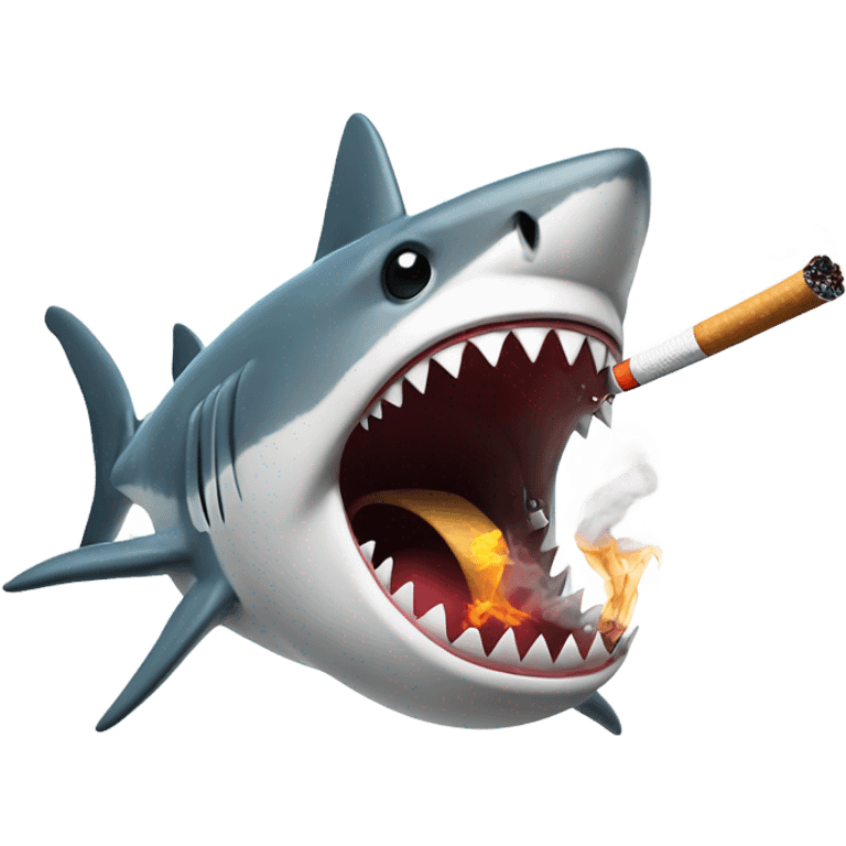 Shark smoking a cigarette  emoji