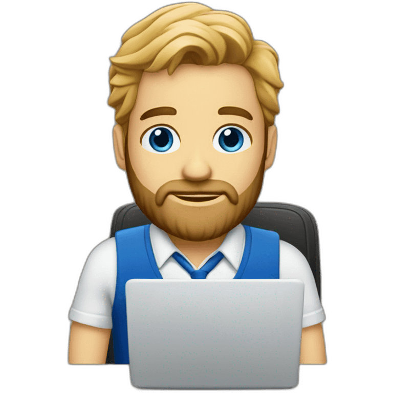 Ikea manager blue eyes beard with laptop emoji