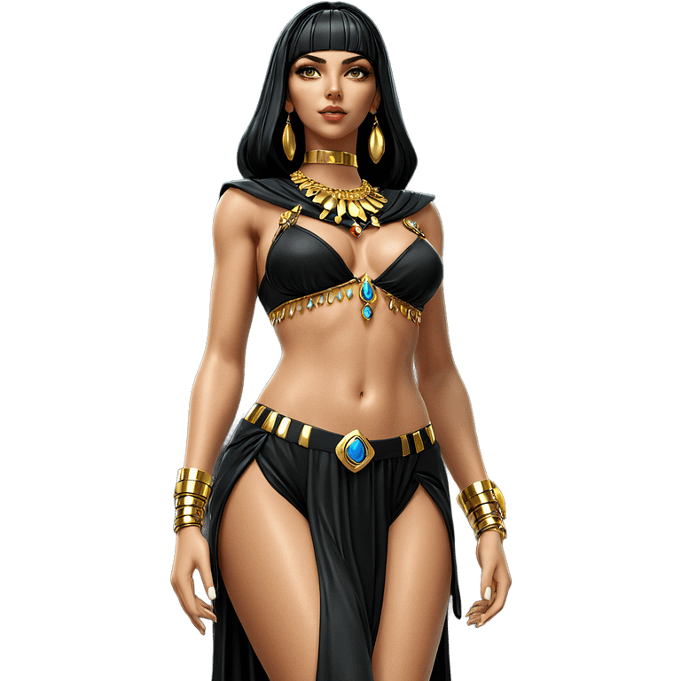 egyptian beauty in gold jewelry emoji