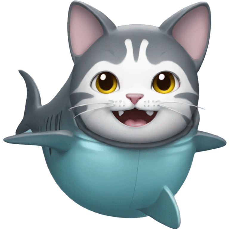 Cat in a shark costume  emoji