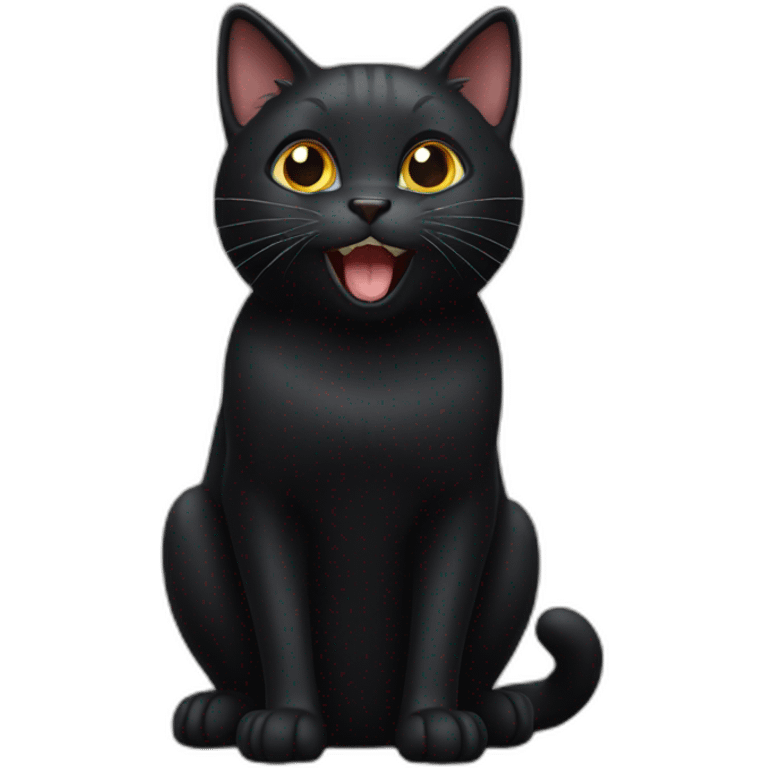 amazed black cat emoji