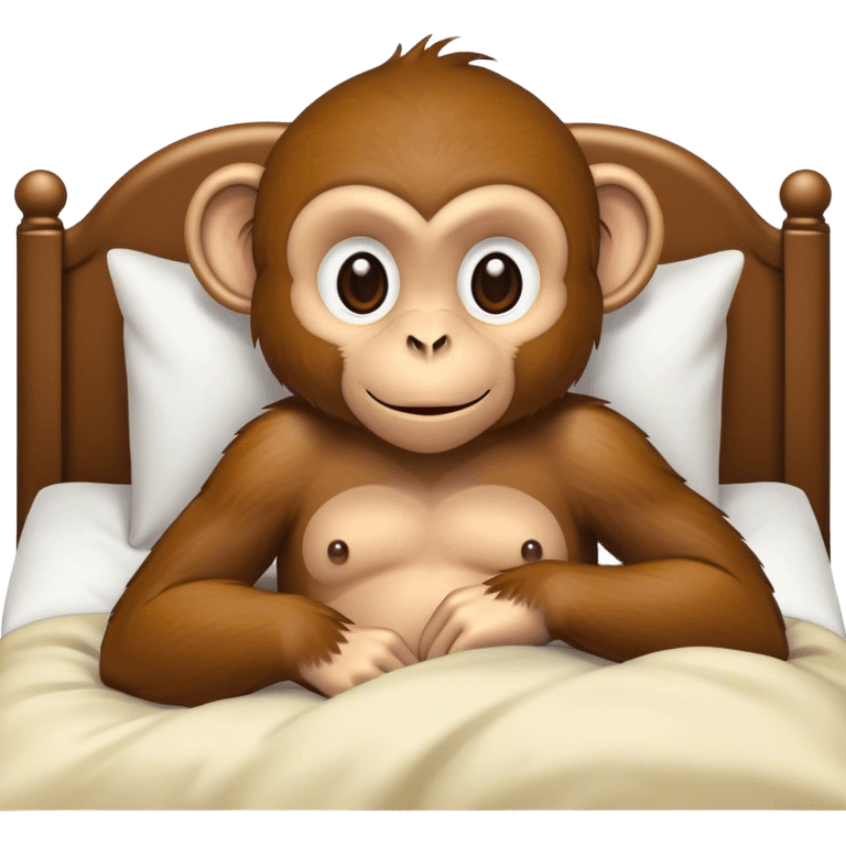 A monkey in bed emoji