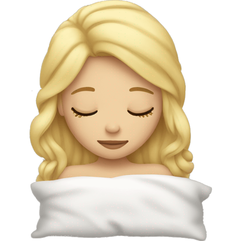 Blonde girl sleeping emoji