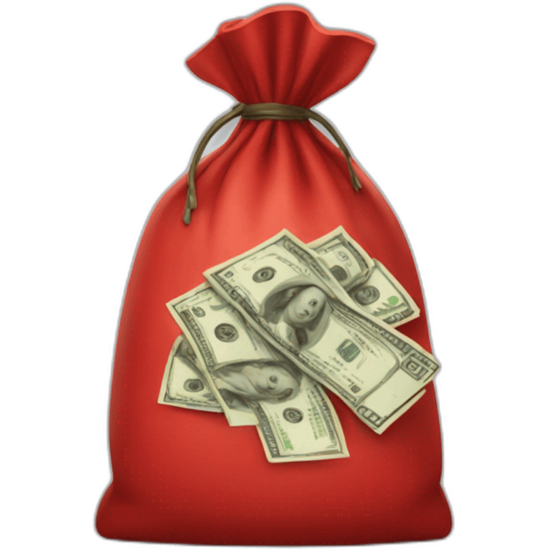 red bag of money emoji