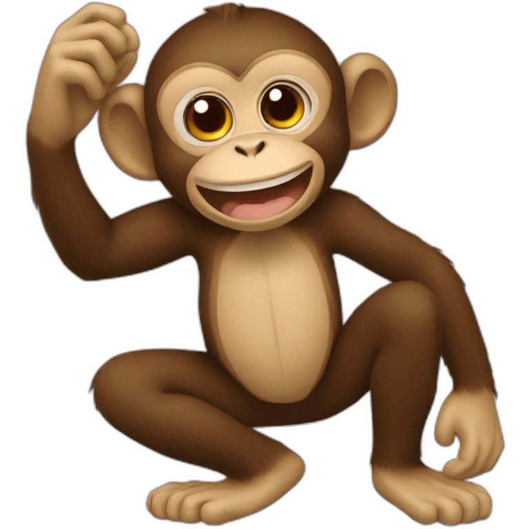 A monkey doing a shooey emoji