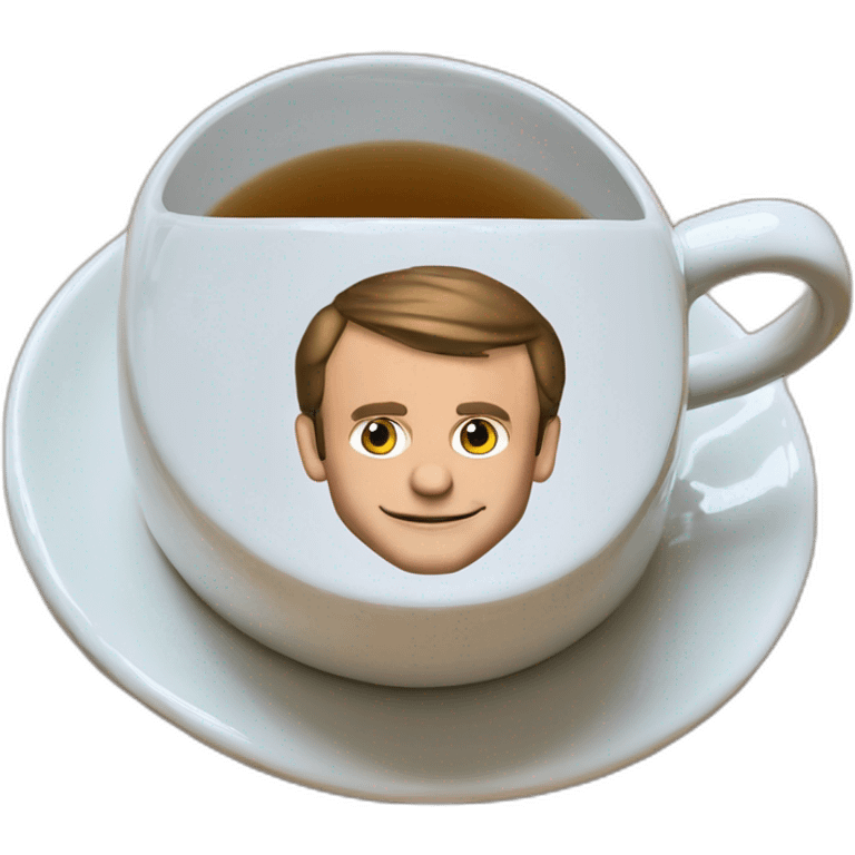 Emmanuel Macron dans une tasse de thé emoji