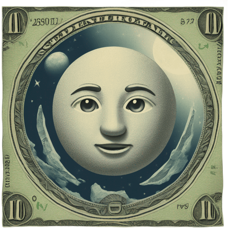 Paper money with a moon on it  emoji