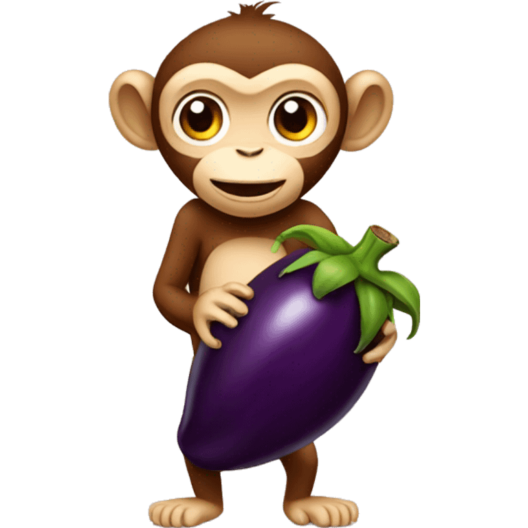 monkey holding eggplant emoji