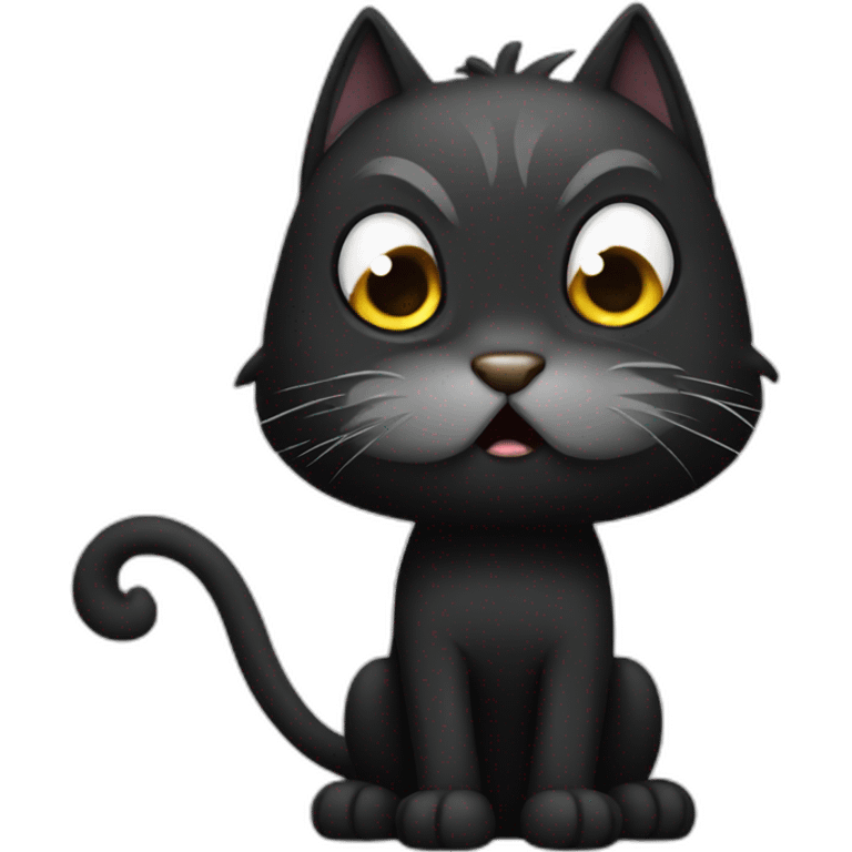 Black angry cat emoji