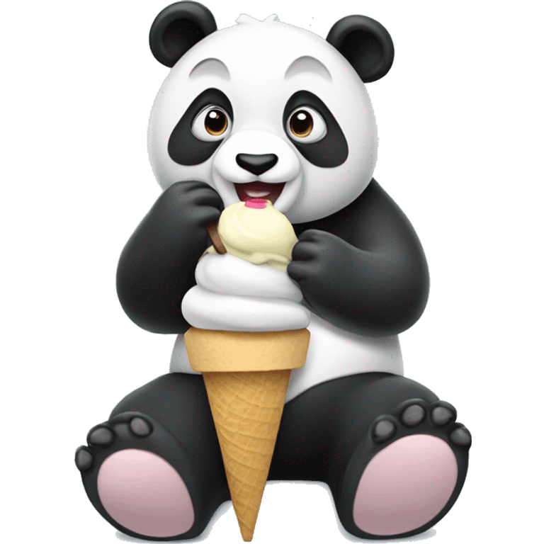 Panda eating ice cream emoji