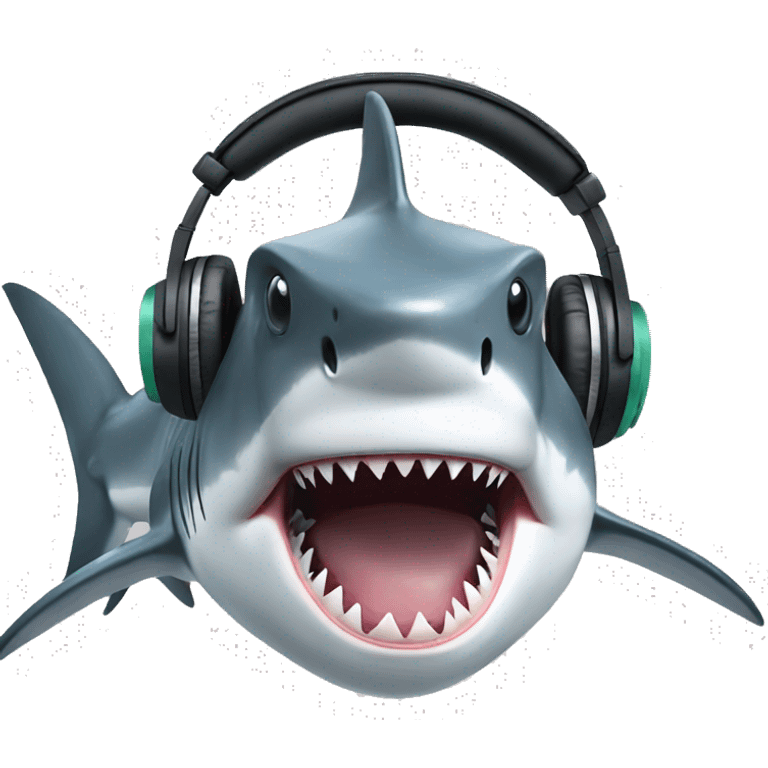 Shark with headphones emoji