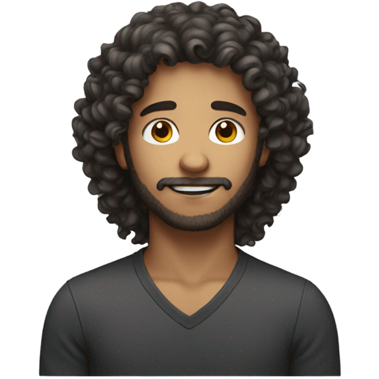 long hair curly head male emoji