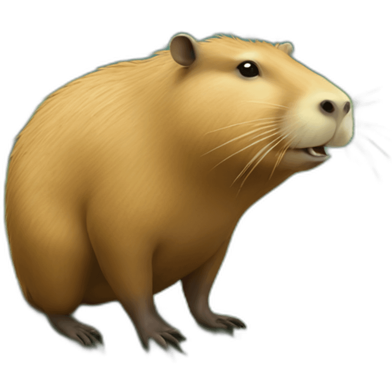 Capybara standing on a crocodile emoji