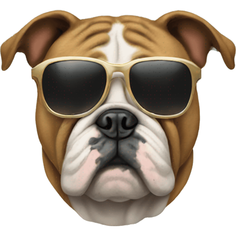 a bulldog with sunglasess emoji