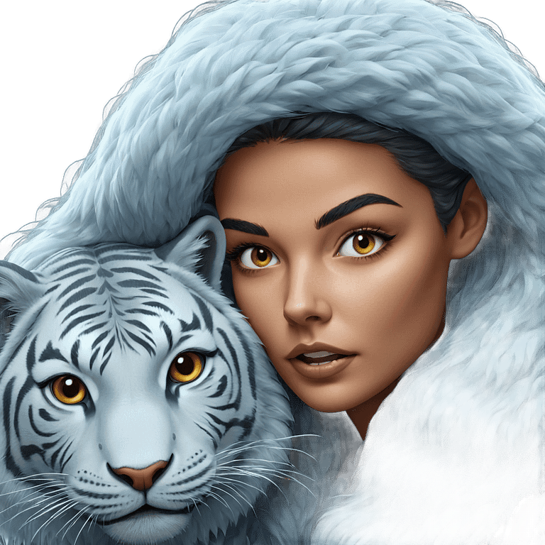 girl with tiger hood portrait emoji