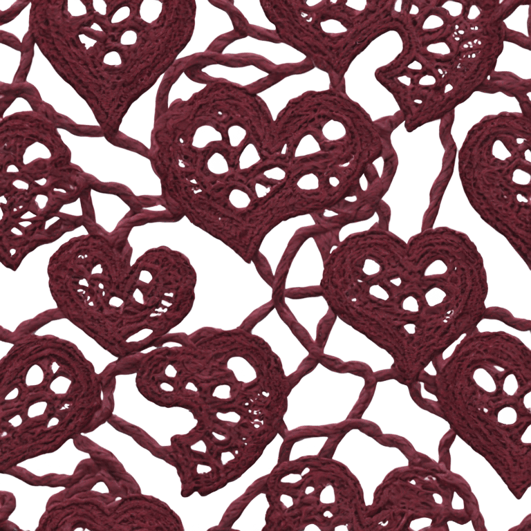 burgundy lace heart with black lace emoji