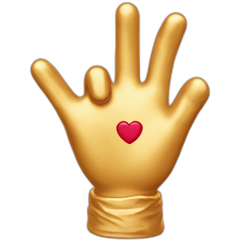 Golden finger with love emoji