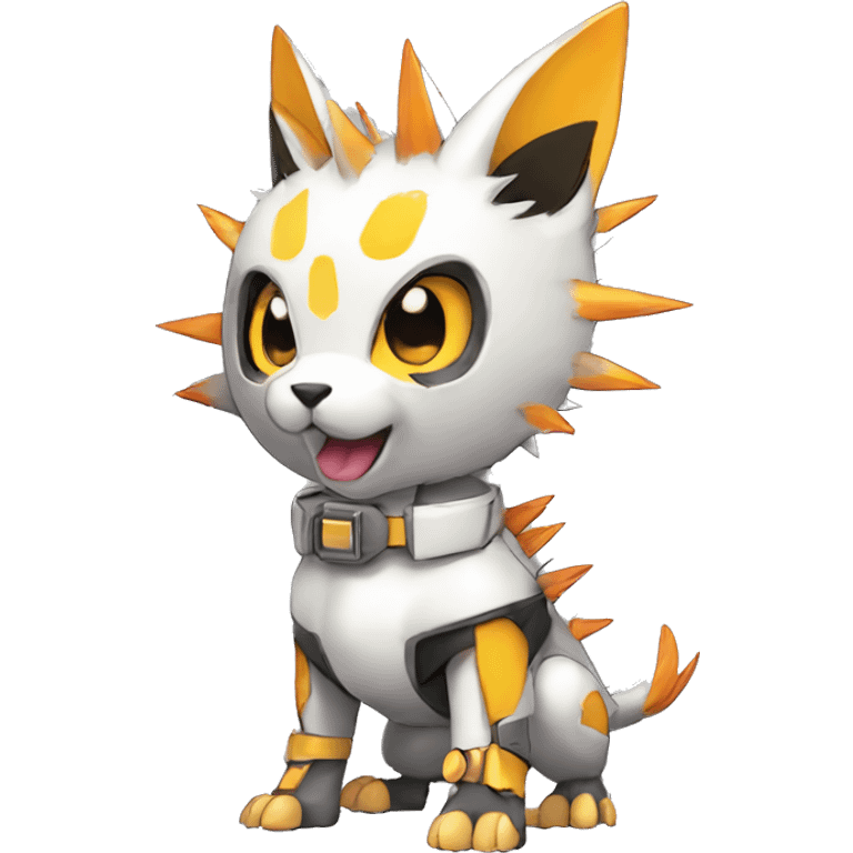 cute cool edgy sharp futuristic punk Digimon-Fakemon-animal full body emoji