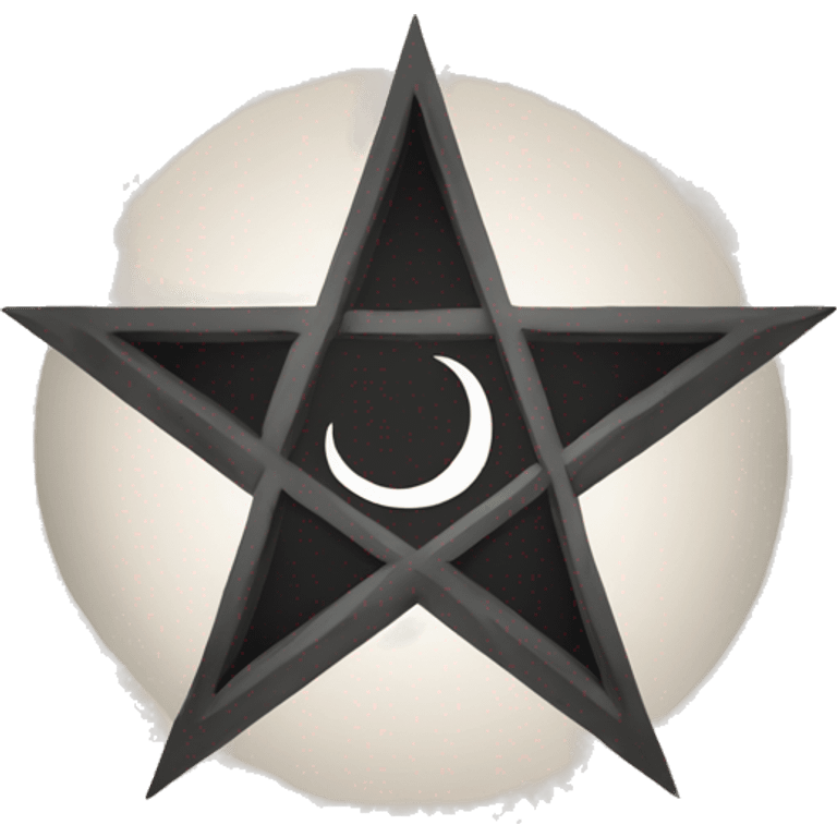 Reversed or inverted pentagram with crescent moon vector image emoji