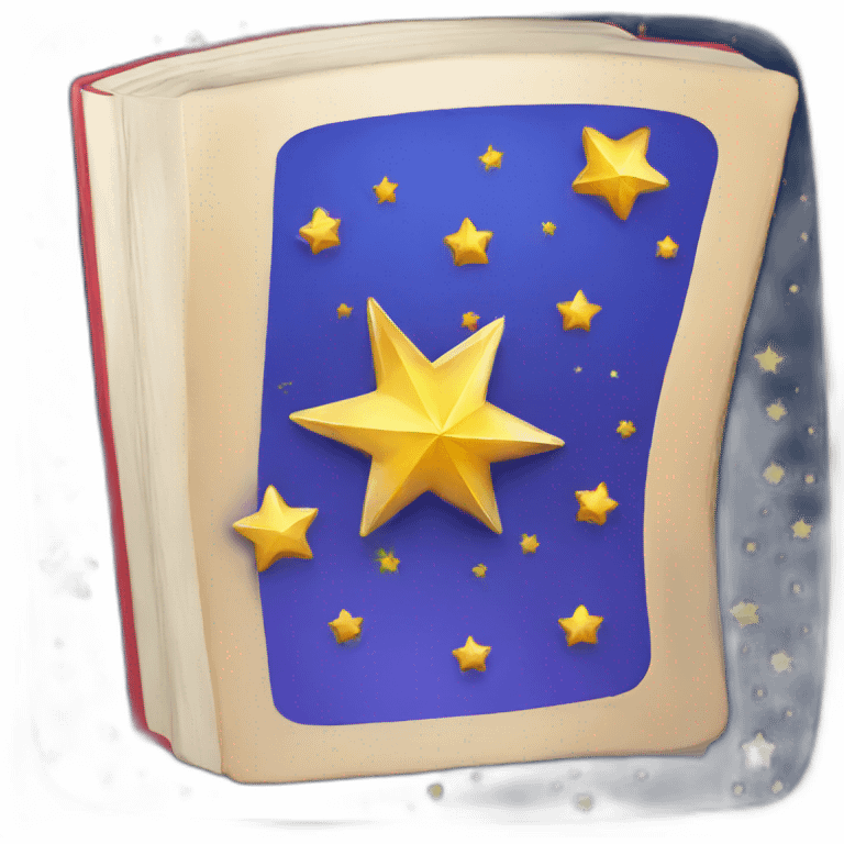 magic book with stars around emoji