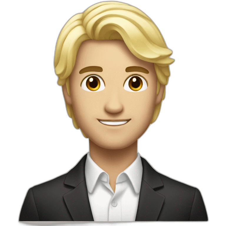 Handsome guy with black hair and cute blonde lady emoji